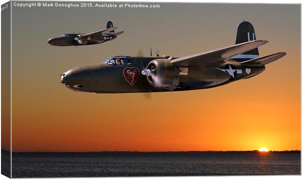  Red Sky at Morning - 312th BG Version Canvas Print by Mark Donoghue