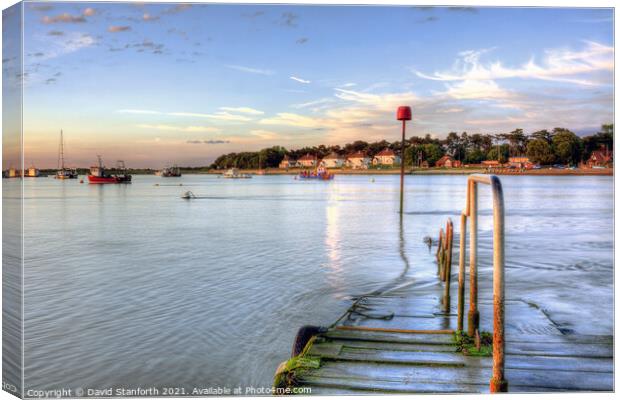 High Tide at Felixstowe Ferry  Canvas Print by David Stanforth