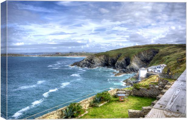 View from Lewinnick Lodge Pentire Canvas Print by David Stanforth