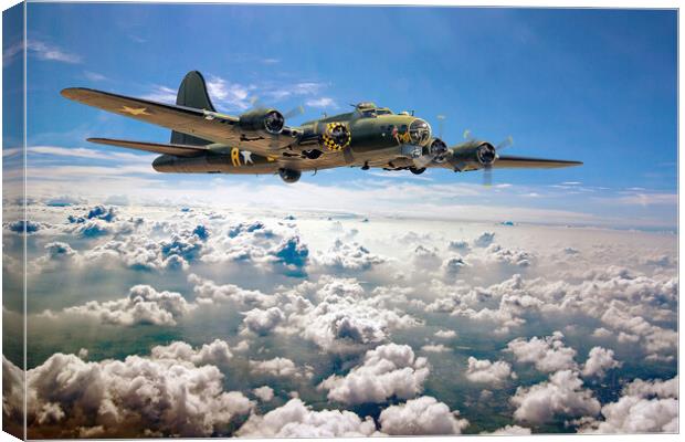 Memphis Belle flying high  Canvas Print by David Stanforth