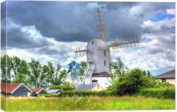 Saxtead Mill  Canvas Print by David Stanforth