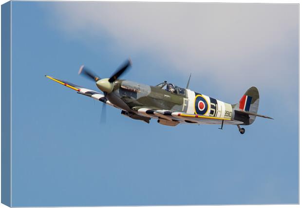 A Wave for the Brave - Spitfire Peterjohn1 Canvas Print by David Stanforth