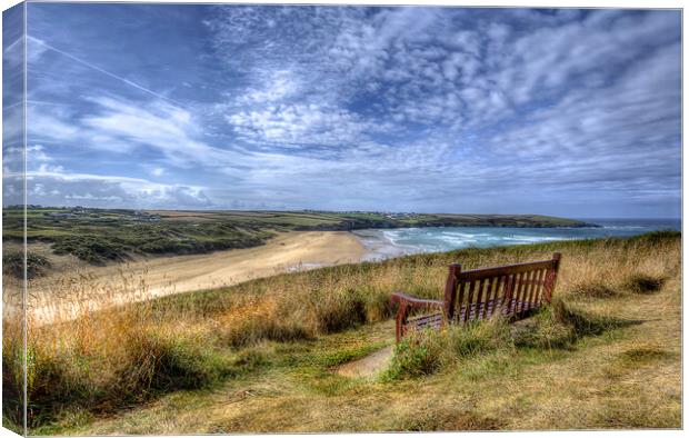 Dreaming of Pentire Beach Canvas Print by David Stanforth