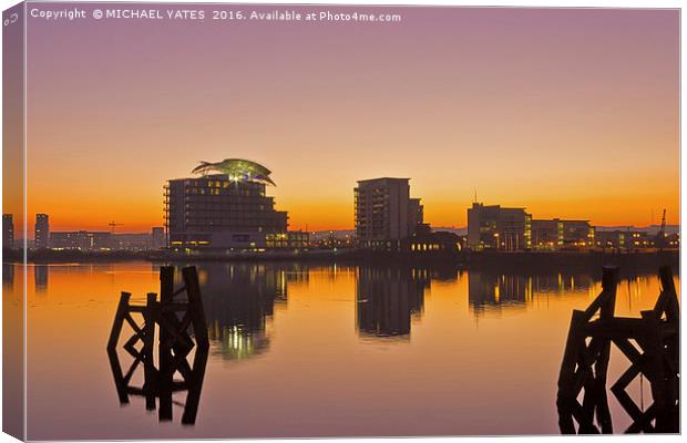 Serenity of Cardiff Bay Canvas Print by MICHAEL YATES
