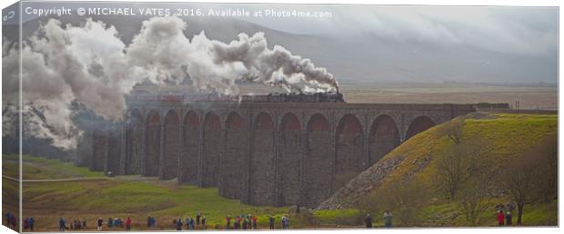 Majestic Steam Train Crossing Ribblehead Viaduct Canvas Print by MICHAEL YATES