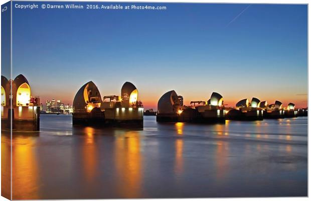 Peaceful Thames Barrier Canvas Print by Darren Willmin