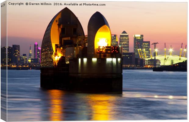 Thames Barrier Lone Protector Canvas Print by Darren Willmin