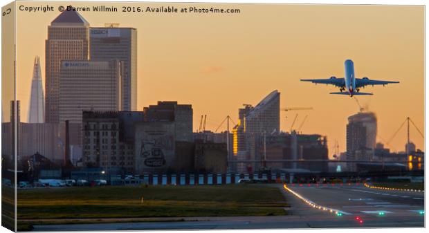 British Airways And A London city Sunset Canvas Print by Darren Willmin