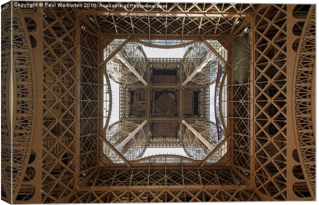 Eiffel Tower Abstract Canvas Print by Paul Warburton