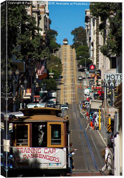 San Francisco cable cars Canvas Print by Paul Warburton