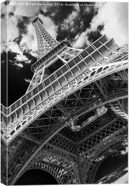 Eiffel Tower Infrared Abstract Canvas Print by Paul Warburton