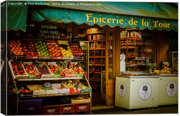 French Grocery Store Canvas Print by Paul Warburton