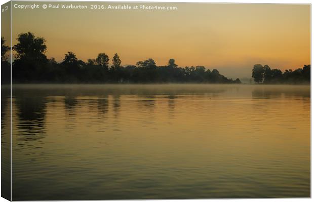 Misty Morning Lake Canvas Print by Paul Warburton