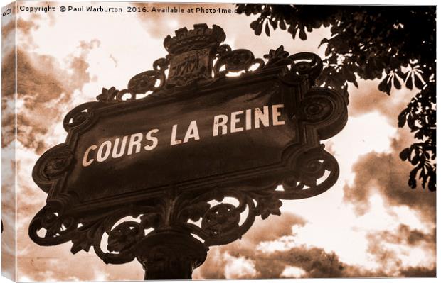 Distressed Parisian Street Sign Canvas Print by Paul Warburton