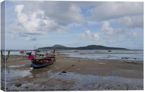 Low Tide at Rawai Canvas Print by Annette Johnson