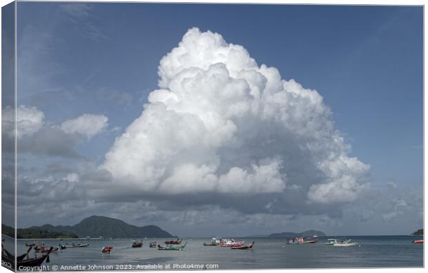 Clouds over Rawai Canvas Print by Annette Johnson