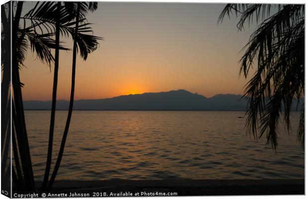 Sunset Phayao #1 Canvas Print by Annette Johnson
