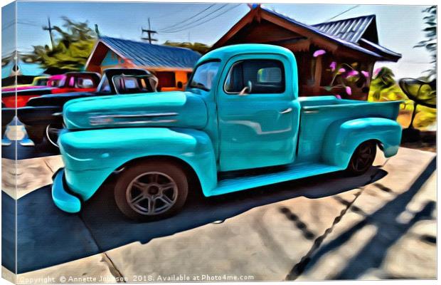 Custom Ford Pick Up Canvas Print by Annette Johnson
