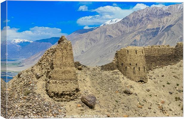 Yamchun Fort The Wakhan Valley Canvas Print by Annette Johnson
