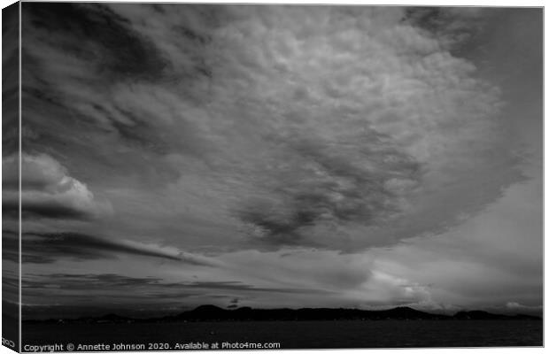 Clouds in Mono Canvas Print by Annette Johnson