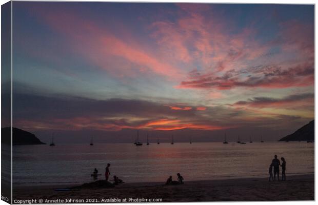 Sunset at Naiharn Canvas Print by Annette Johnson