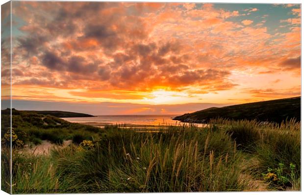 Majestic Crantock Dunes at Sunset Canvas Print by Jeremy Sage