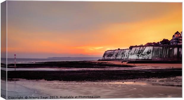 Stormy Sunset at Broadstairs Beach Canvas Print by Jeremy Sage
