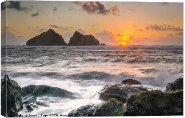 Majestic Cornish Sunset Canvas Print by Jeremy Sage