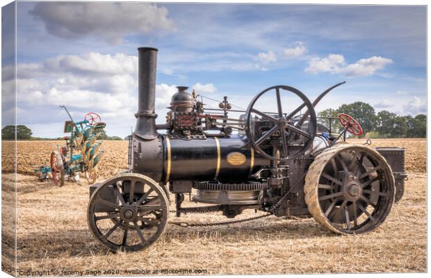 The Mighty 14-Horsepower Steam Plough Canvas Print by Jeremy Sage