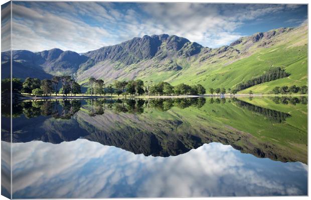 Reflections of Haystacks in Buttermere Canvas Print by Martin Lawrence