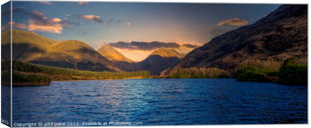 Glen Etive Canvas Print by phil pace