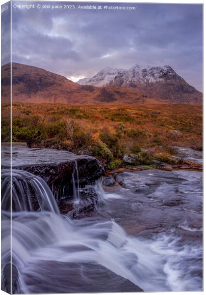 Waterfalls at Kingshouse Canvas Print by phil pace