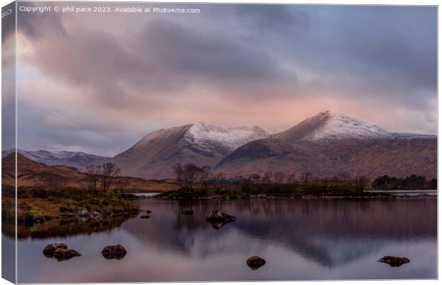 Loch nah Achlaise Canvas Print by phil pace