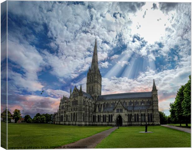Salisbury Cathredral Canvas Print by phil pace