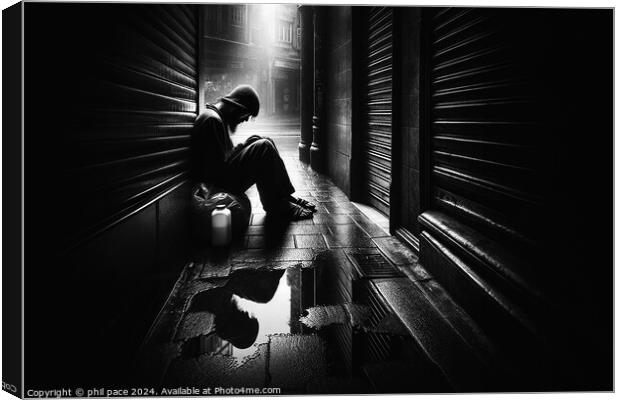 Homeless 2 Canvas Print by phil pace