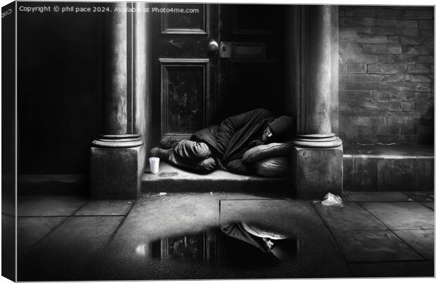 Homeless 3 Canvas Print by phil pace