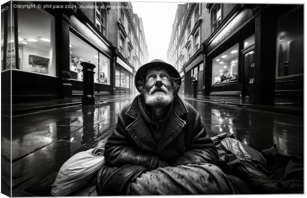 Homeless 5 Canvas Print by phil pace
