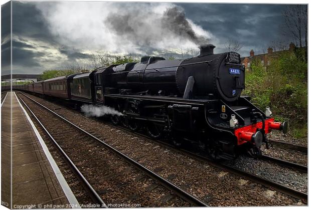 Steam Through Time: LMS Black 5 No. 44871  Canvas Print by phil pace