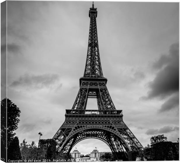 Eiffel Towers 2 Canvas Print by phil pace