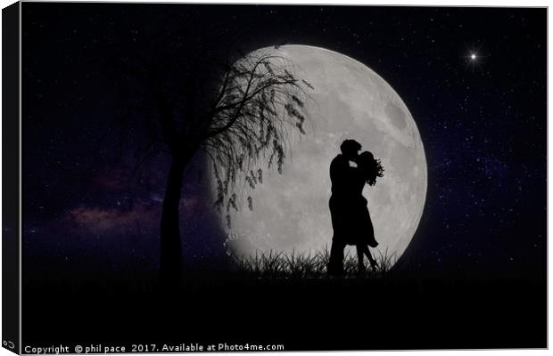 The moonlight lovers Canvas Print by phil pace