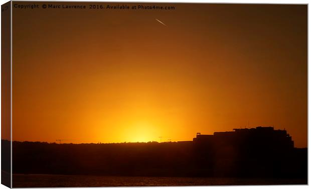 Sunset over Malta Canvas Print by Marc Lawrence