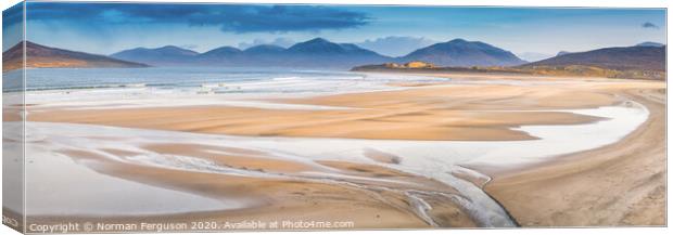 Luskentyre beach panorama Canvas Print by Norman Ferguson