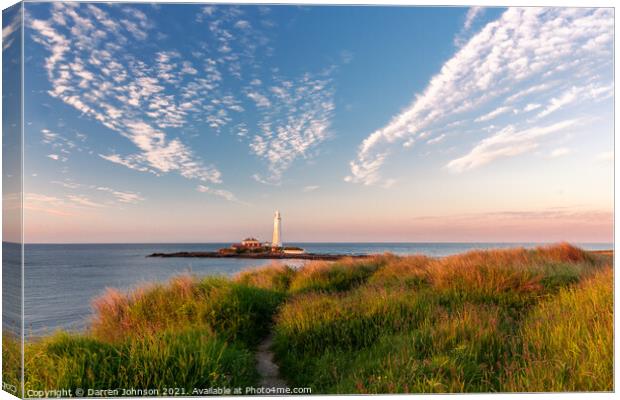 St Mary's Lighthouse  Canvas Print by Darren Johnson
