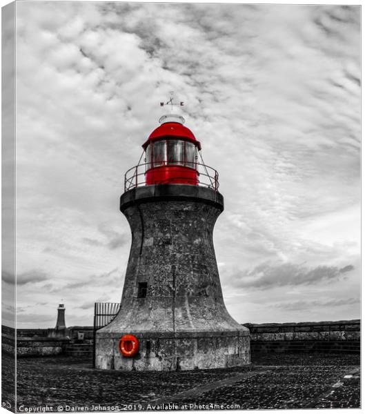South Shields Lighthouse HDR Canvas Print by Darren Johnson