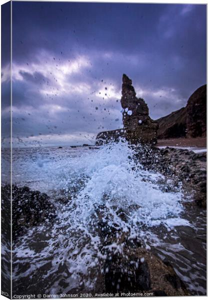 Seaham Waves Canvas Print by Darren Johnson