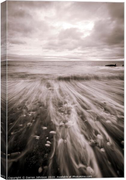 Chemical Beach Pebbles Monochrome Canvas Print by Darren Johnson