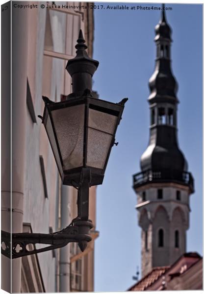 Old Lantern In Tallinn Canvas Print by Jukka Heinovirta