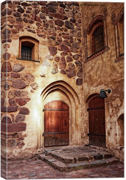 Medieval Doorway At A Castle Canvas Print by Jukka Heinovirta