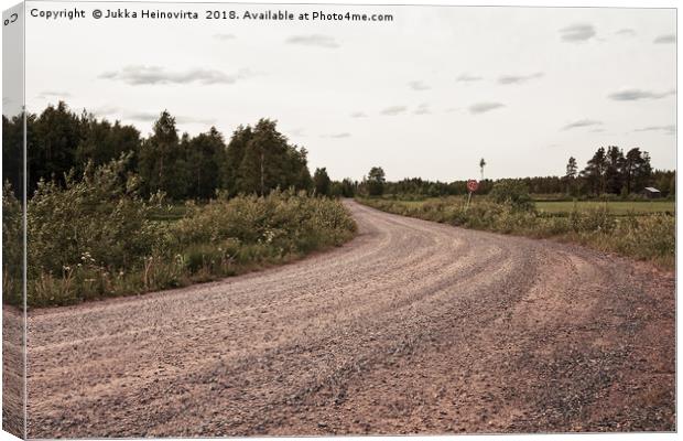 Gravel Road To The Woods Canvas Print by Jukka Heinovirta