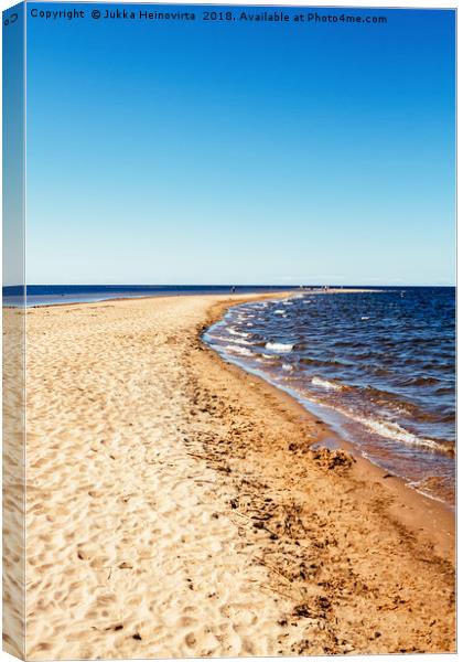 Long Sandbank Leading to the Horizon Canvas Print by Jukka Heinovirta